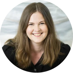 Sanne-Mari Laaksonen smiling to the camera